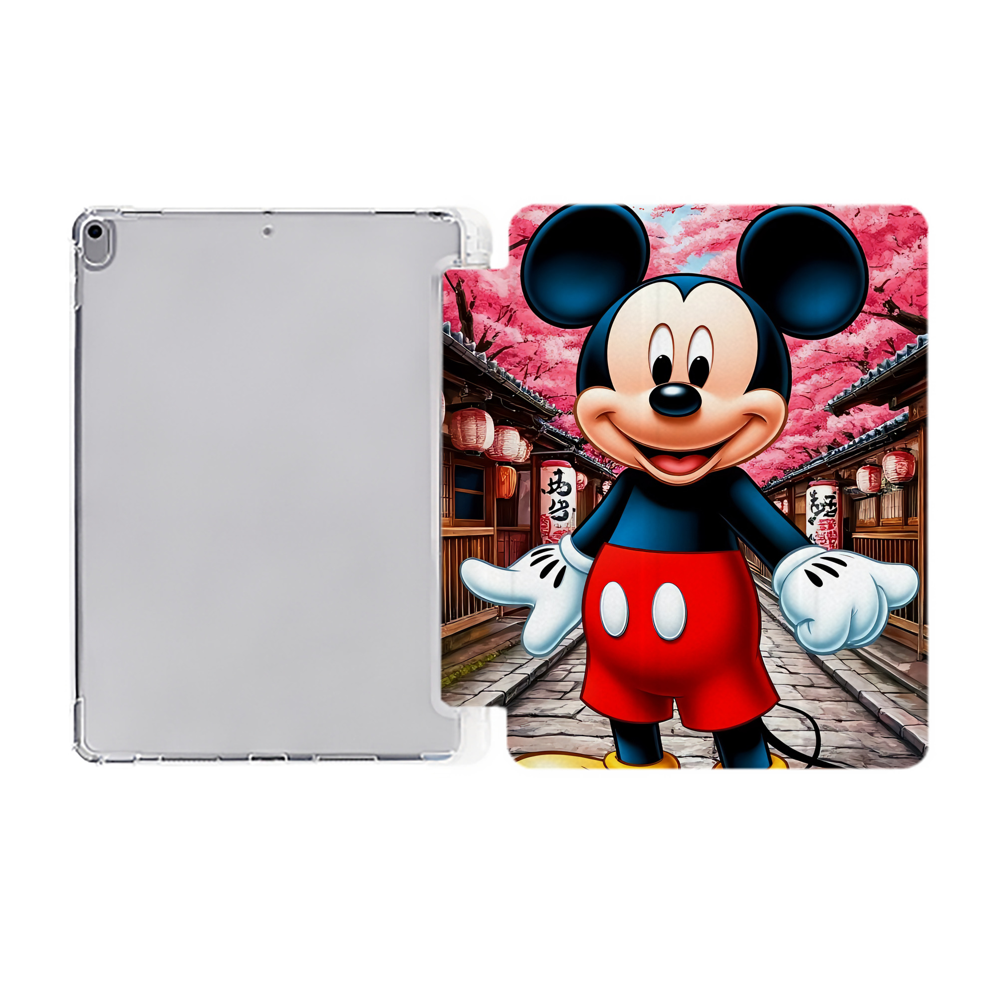 （画像用） ミッキーマウス Mickey Mouse IPad ケース ペン収納付き 三つ折りスタンド PUレザー×シリコン 対応機種9.5/10.5/10.9インチ